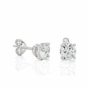 1.12 Ct Solitaire Prong Setting Diamond Stud Earrings In White Gold