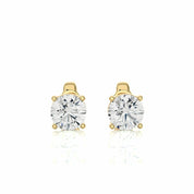1.05 Ct Solitaire Prong Setting Diamond Stud Earrings In Rose Gold Yellow