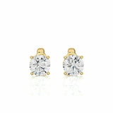 1.12 Ct Solitaire Prong Setting Diamond Stud Earrings In White Gold