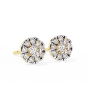 1.06 Carat Diamond Earrings Studs Womens with Halo Design 18K Yellow Gold Natural Diamond