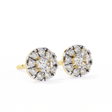 1.06 Carat Diamond Earrings Studs Womens with Halo Design