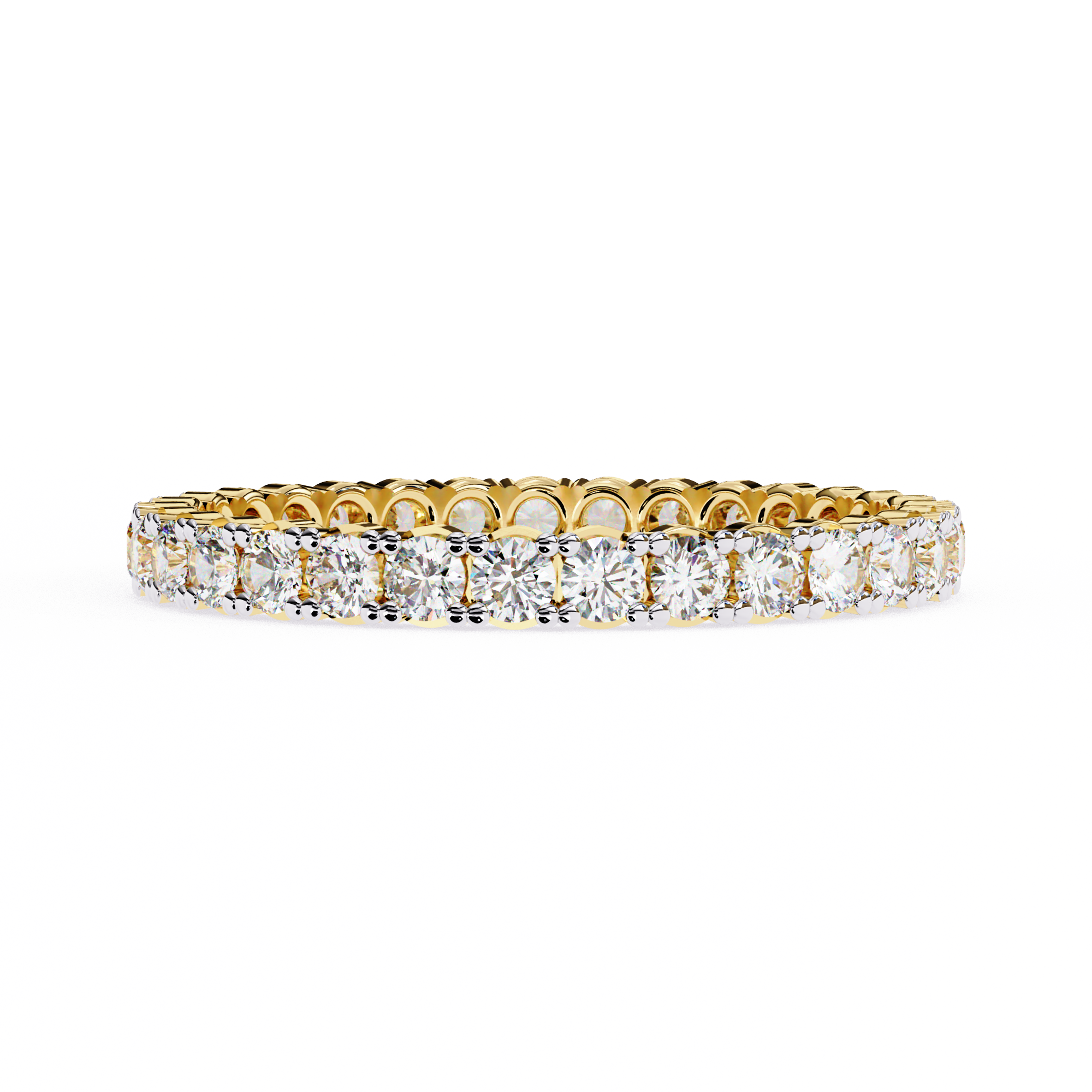 1.09 Carat Round Shape Diamond Eternity Wedding Band In White Gold 18K Yellow Gold Natural Diamond Eternity Wedding Rings