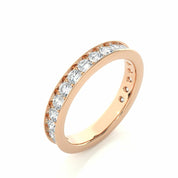 1.31 Carat Round Cut Channel Set Half Eternity Diamond Wedding Band