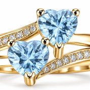 1.12 Carat Double Heart Bypass Diamond Ring