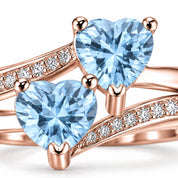1.12 Carat Double Heart Bypass Diamond Ring