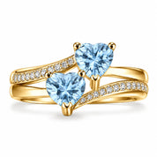 1.12 Carat Double Heart Bypass Diamond Ring