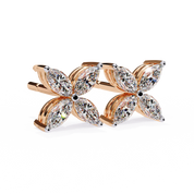 1.12 Carat Diamond Earrings Studs Floral Marquise Cluster Design 18K Rose Gold Natural Diamond