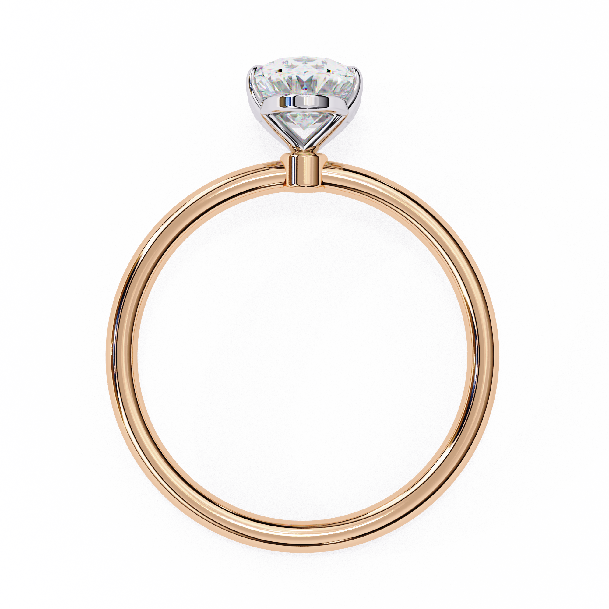 1.20 Carat Oval Cut Dual Tone Solitaire Engagement Ring