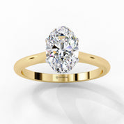 2 Carat Oval Shaped Lab Diamond Solitaire Engagement Ring