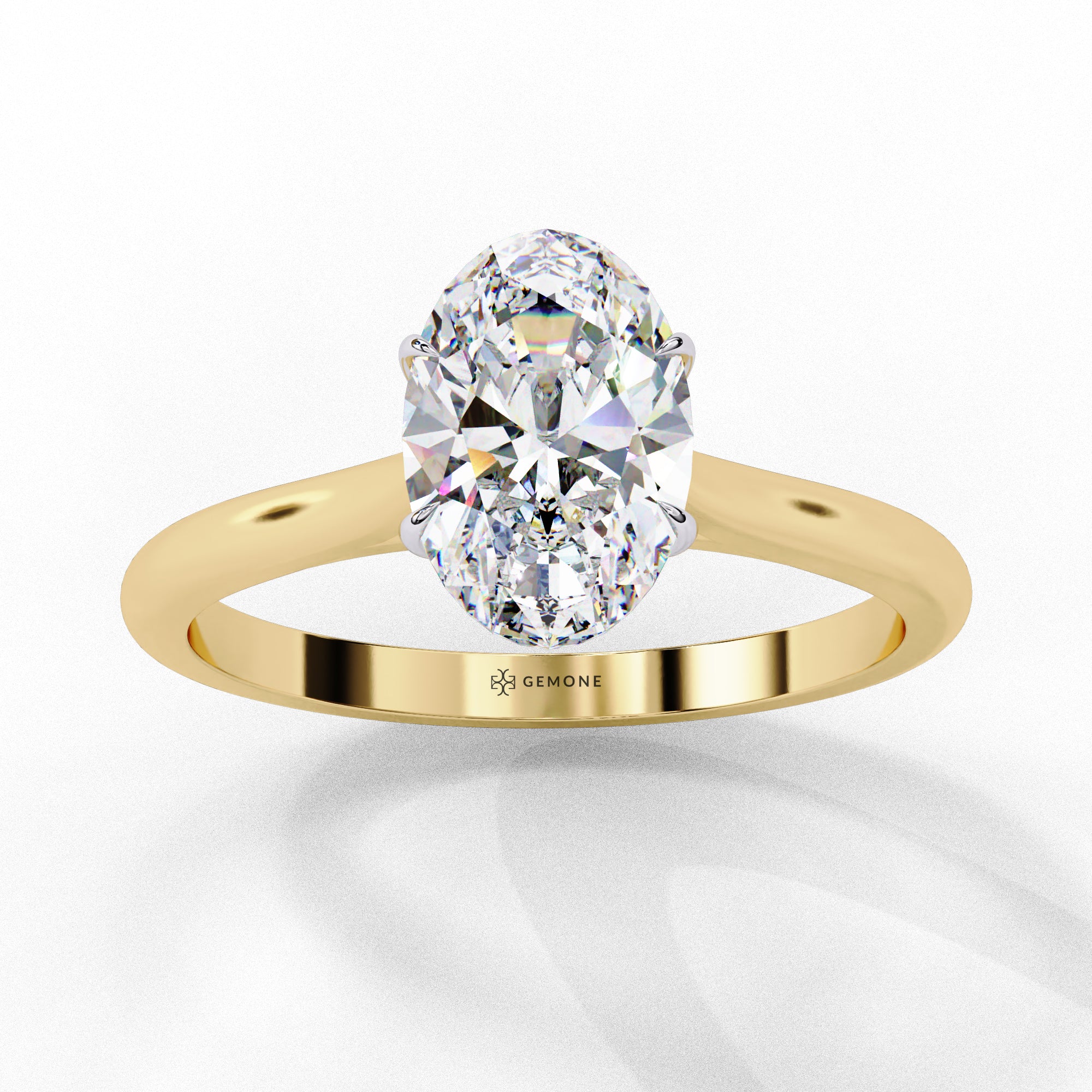 2 Carat Oval Shaped Lab Diamond Solitaire Engagement Ring