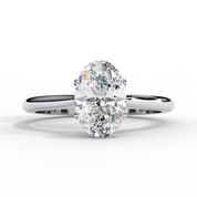 2 Carat Oval Shaped Lab Diamond Solitaire Engagement Ring