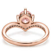1.21 Carat Fancy Pink Round Cut Diamond Curve Ring