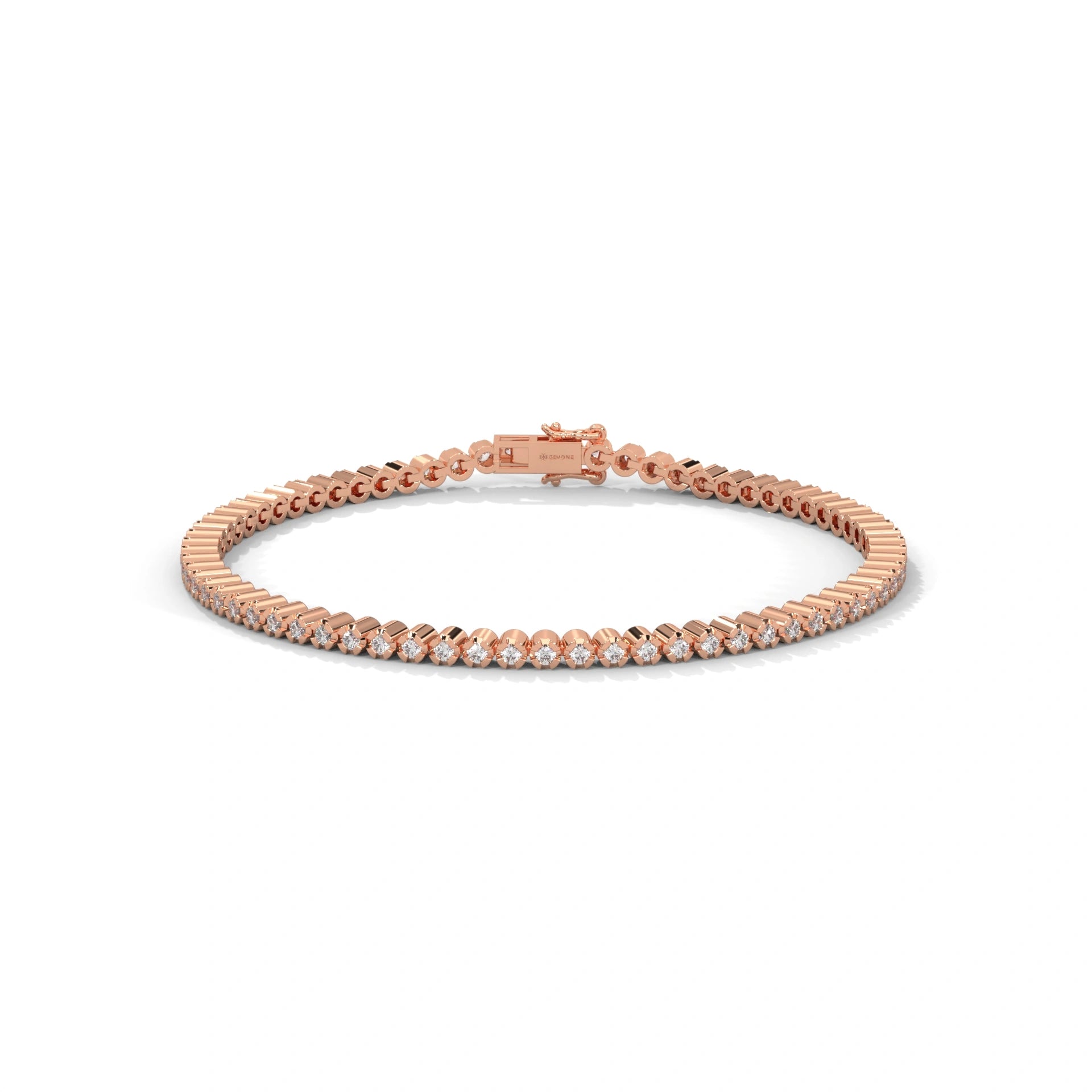 1 Carat Round Diamond Tennis Bracelet in White Gold 18K Rose Gold Natural Diamond