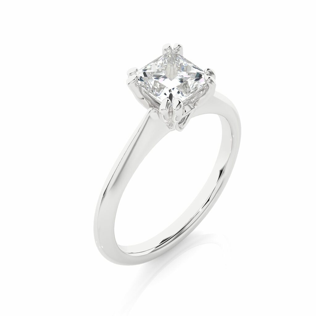 Princess Double Prong Solitaire Lab Created Diamond Engagement Ring Solitaire Engagement Rings
