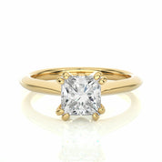 1.35 Ct Princess Cut Prong Set Solitaire Lab Diamond Engagement Ring In White Gold Yellow Lab Diamond Engagement Rings