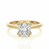 Princess Double Prong Solitaire Lab Created Diamond  Engagement Ring