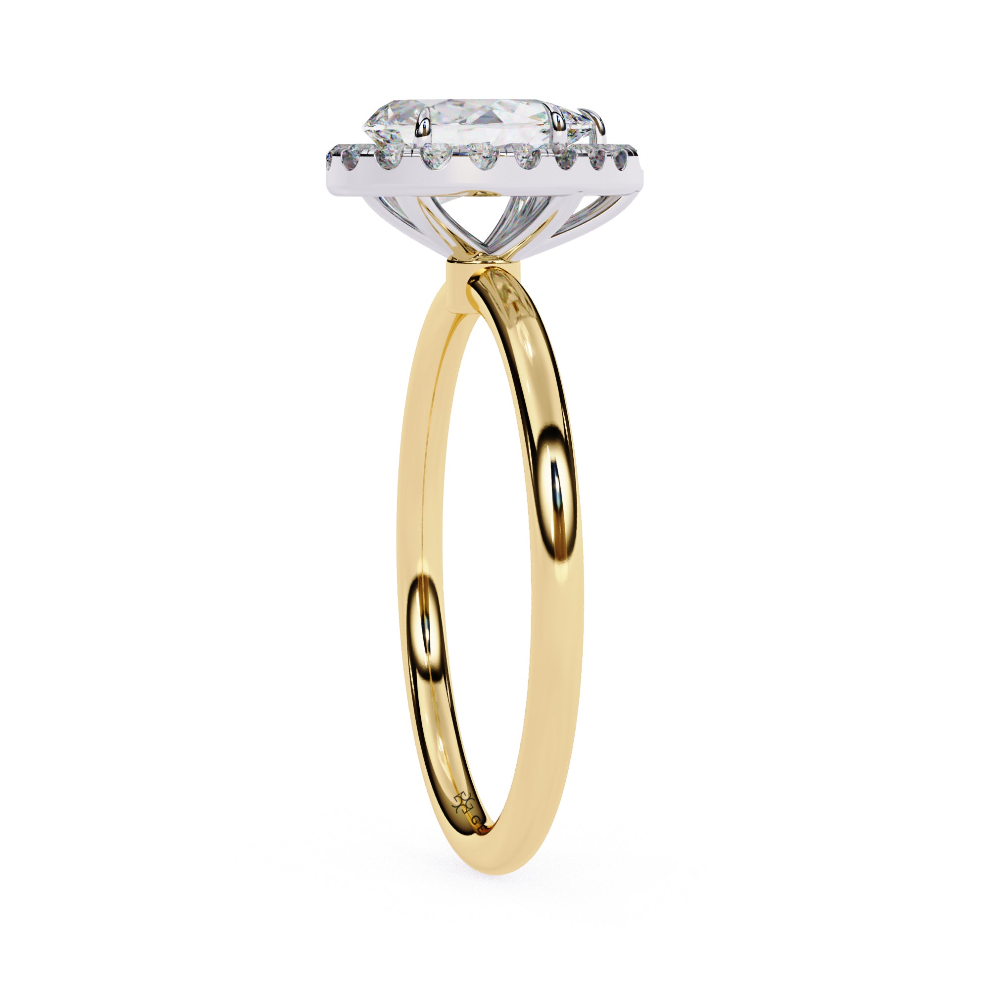 2.19 Carat Pear Cut Halo Lab Grown Diamond Engagement Ring
