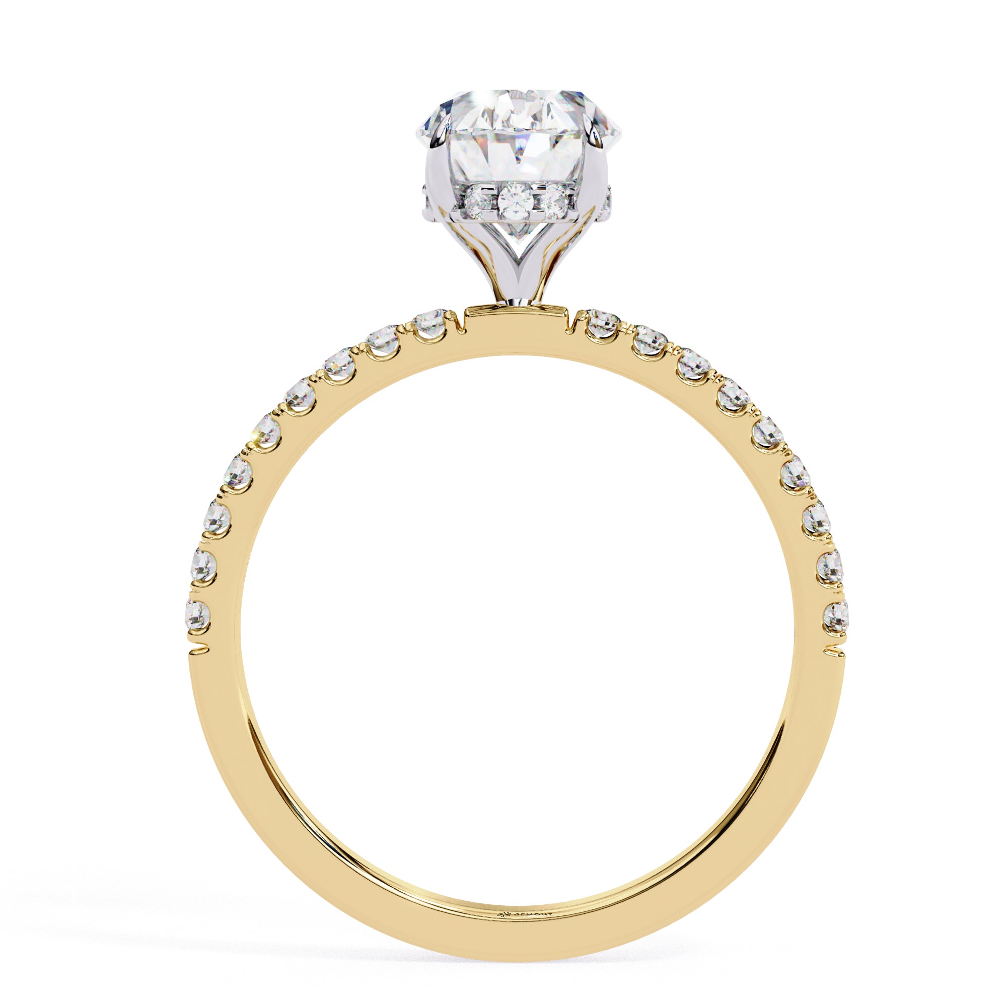 Oval Lab Diamond Hidden Halo Engagement Ring