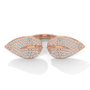1.62 Carat Diamond Leaf Design Ring in Rose Gold 18K Rose Gold Natural Diamond