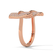 1.62 Carat Diamond Leaf Design Ring in Rose Gold