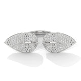 1.62 Carat Diamond Leaf Design Ring in Rose Gold