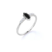 1.50 Ct Marquise Cut Black Diamond Engagement Ring Black Diamond Engagement Ring