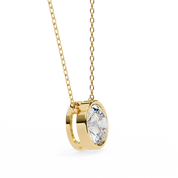 1.50ct Round Cut Bezel Set Lab Diamond Necklace in Yellow Gold