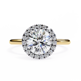 1.87 Carat Round Halo Lab Diamond Ring with Plain Band