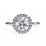 1.87 Carat Round Diamond Engagement Ring with Plain Band