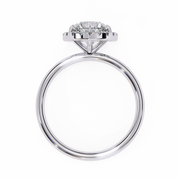 1.87 Carat Round Halo Lab Diamond Ring with Plain Band Lab Diamond Engagement Rings