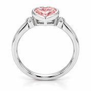 Metal View Of 1.72 Carat Fancy Pink Heart Cut 3 Stone Diamond Ring