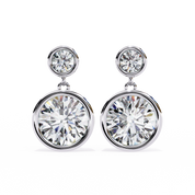 1.84 Carat Diamond Drop Earrings with Double Halo Design 950 Platinum Natural Diamond