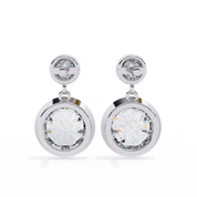 1.84 Carat Diamond Drop Earrings with Double Halo Design