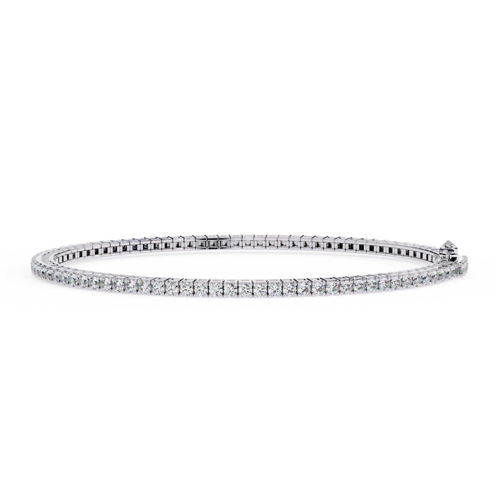 2.20 Carat Round Cut Diamond Tennis Bracelet In White Gold 950 Platinum Natural Diamond