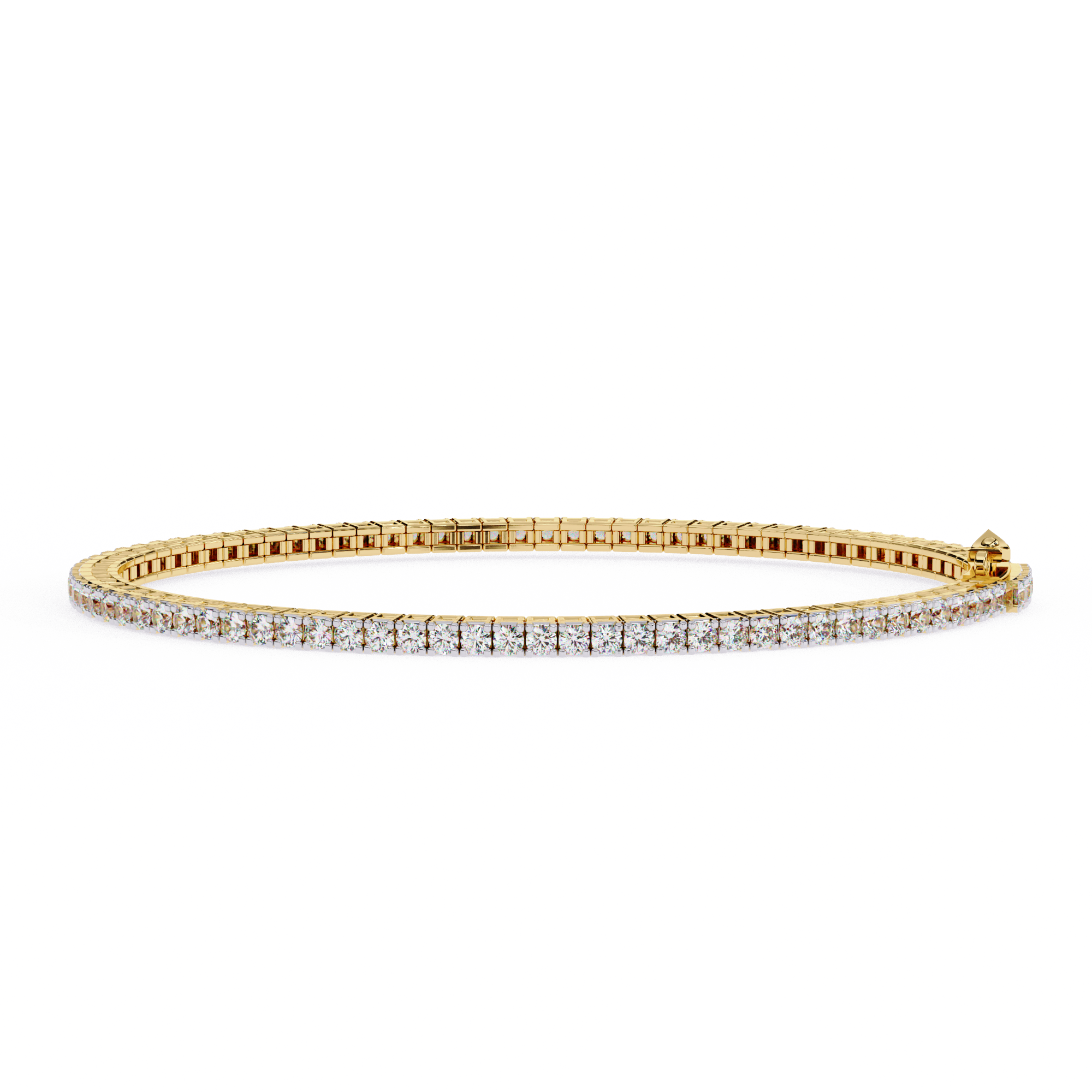 2.20 Carat Round Cut Diamond Tennis Bracelet In White Gold 18K Yellow Gold Natural Diamond