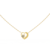 1 CT Heart Cut Lab Diamond Necklace In Pave Prong Setting