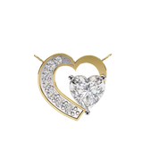 1 CT Heart Cut Lab Diamond Necklace In Pave Prong Setting
