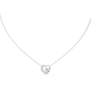 1 CT Heart Cut Lab Diamond Necklace In Pave Prong Setting 950 Platinum Natural Diamond