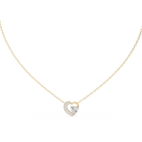 1 CT Heart Cut Lab Diamond Necklace In Pave Prong Setting