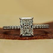 1.20 Carat Radiant Cut Lab Grown Diamonds Ring With Accents