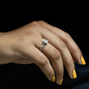 1.20 Carat Radiant Cut Lab Grown Diamonds Ring With Accents