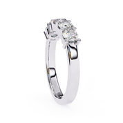 1 Carat Round Cut 5 Stone Diamond Wedding Band In White Gold Eternity Wedding Rings