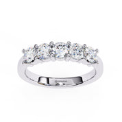 1 Carat Round Cut 5 Stone Diamond Wedding Band In White Gold Eternity Wedding Rings