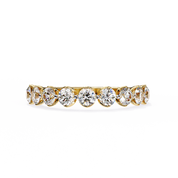1 Carat Round Cut Half Eternity Diamond Wedding Band In Rose Gold 18K Yellow Gold Natural Diamond