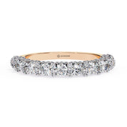 1 Carat Round Shape Half Eternity Diamond Wedding Band In White Gold 18K Rose Gold Natural Diamond Diamond Wedding Bands
