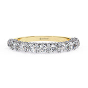 1 Carat Round Shape Half Eternity Diamond Wedding Band In White Gold 18K Yellow Gold Natural Diamond Diamond Wedding Bands