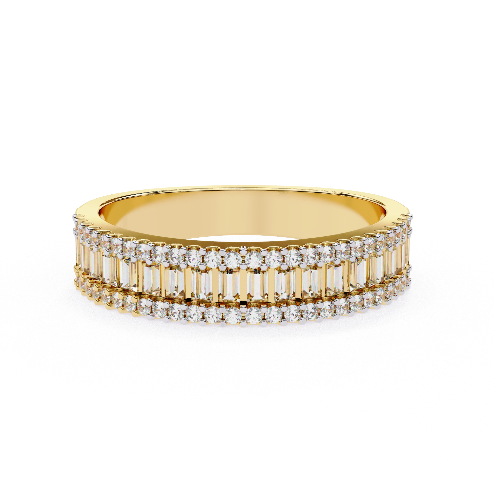 0.80 Ct Baguette Lab Diamond Wedding Band White Gold 18K Yellow Gold Natural Diamond