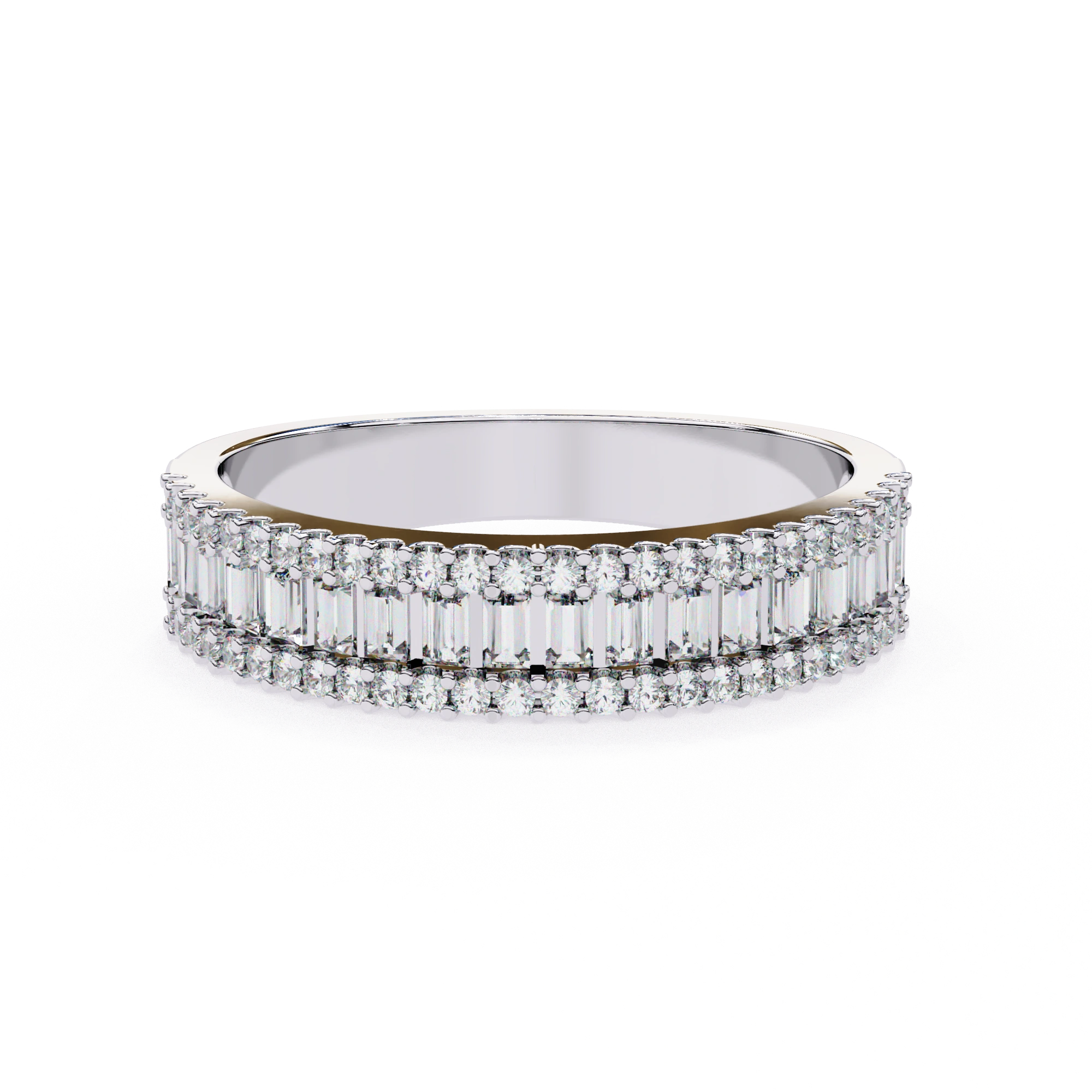 0.80 Ct Baguette Lab Diamond Wedding Band White Gold 950 Platinum Natural Diamond