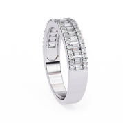 0.80 Ct Baguette Lab Diamond Wedding Band White Gold