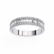 0.80 Ct Baguette Lab Diamond Wedding Band White Gold